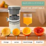 Electric Citrus Juicer Rechargeable Hands-free Masticating Orange Lemon Squeezer (1)